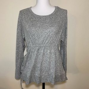 Caslon peplum cinched waist super soft sweater